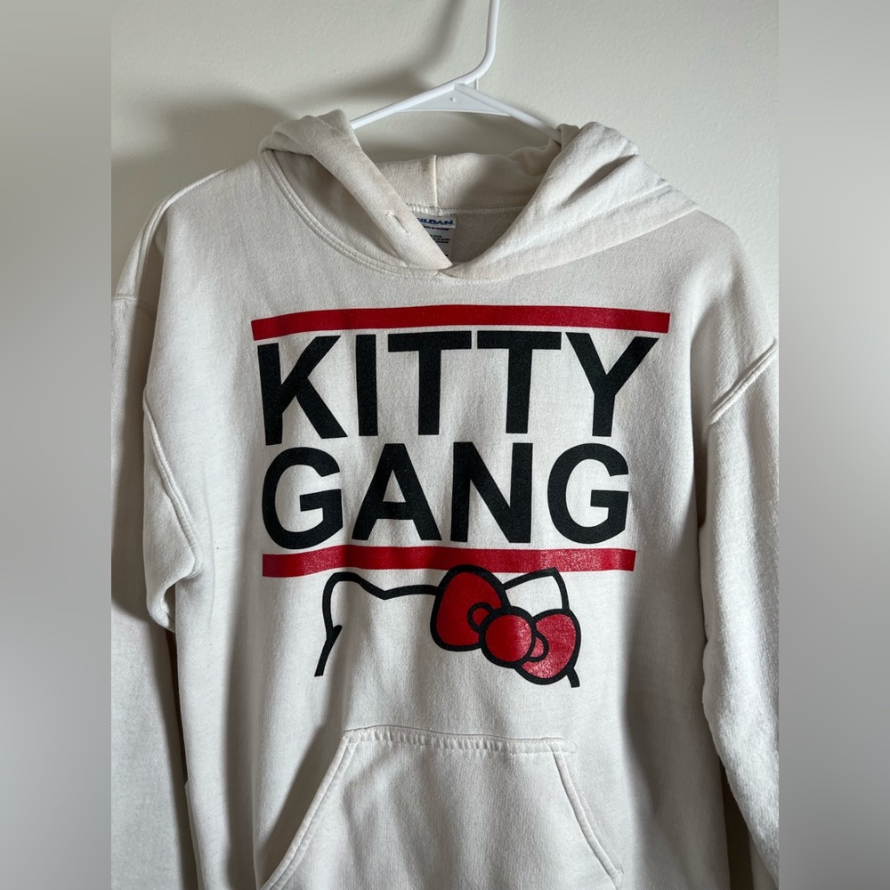 Kitty Gang white hoodie